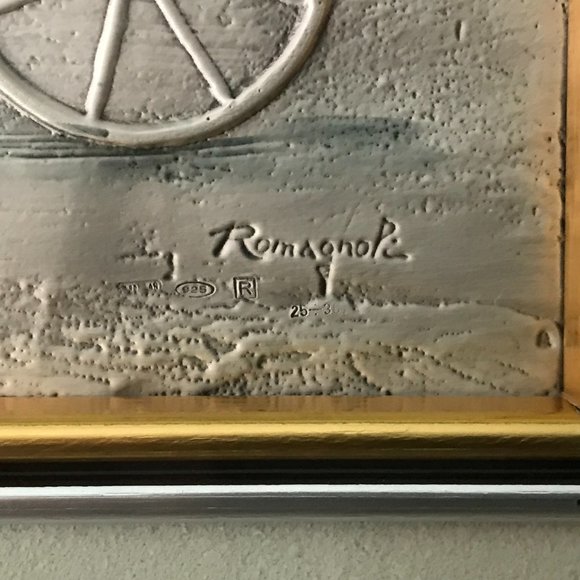 Renzo Romagnoli Sterling .925 High Relief Painting - Picture 3 of 6